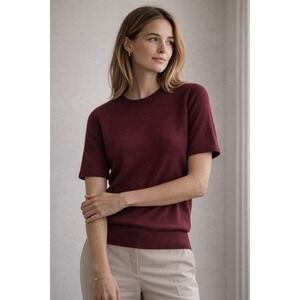 Classiques Entier Cashmere Short Sleeve‎ Sweater Red Size XL Quiet Luxury